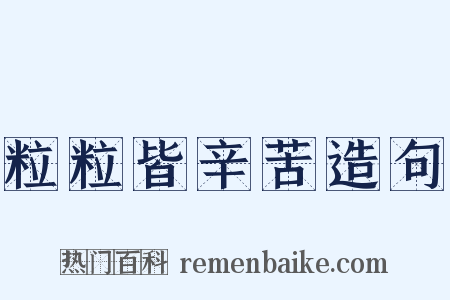 粒粒皆辛苦造句是什么意思的图片
